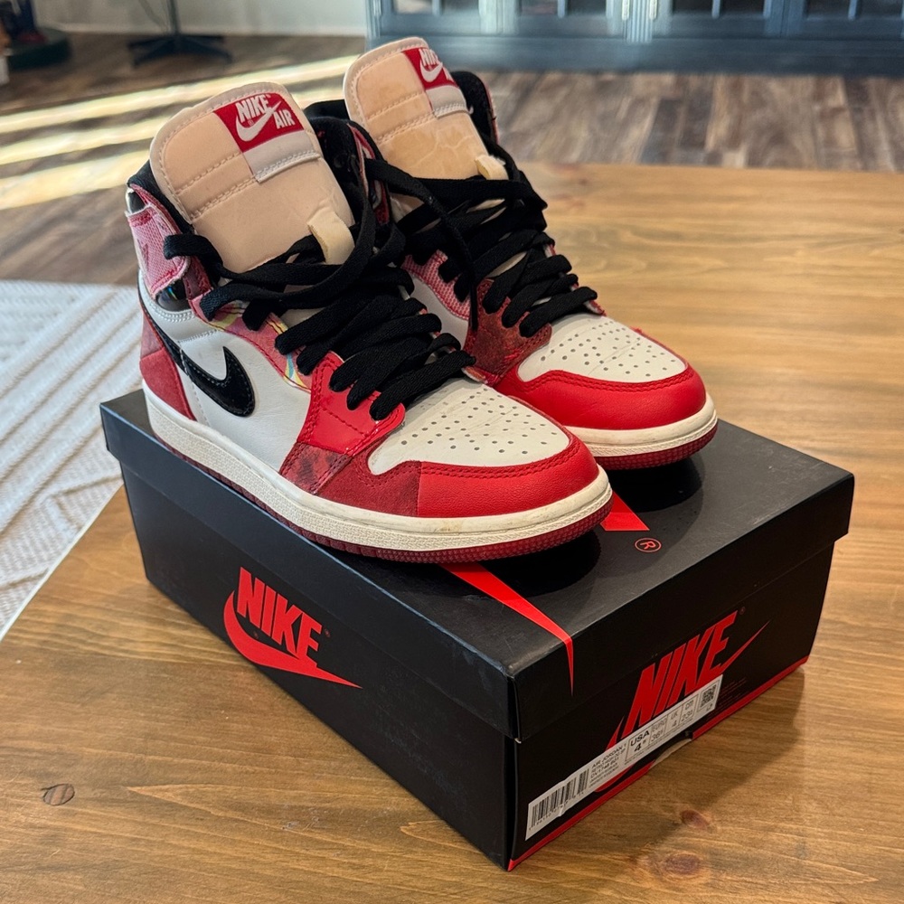 Nike Air Jordan 1 High Red Black White Sneakers Spider Man